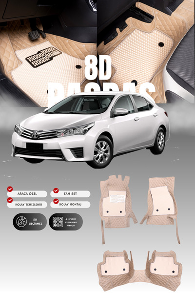 stiloto دواسة سيارة تويوتا كورولا (2013-2016) من الجلد بتصميم حوض السباحة 8D ...