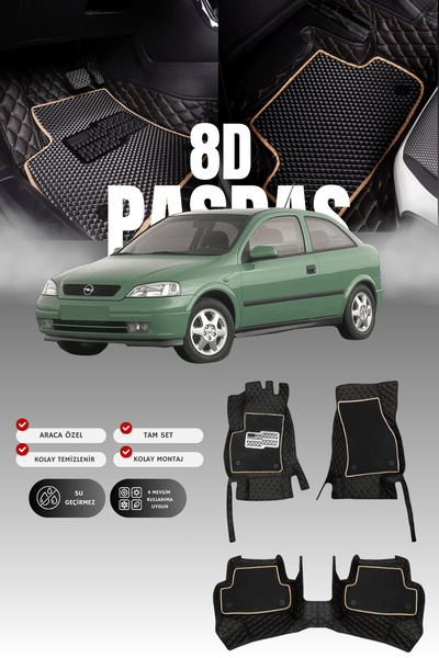 stiloto سجادة أرضية جلدية لسيارة أوبل أسترا جي (1998-2004) 8D |   حماية كاملة...