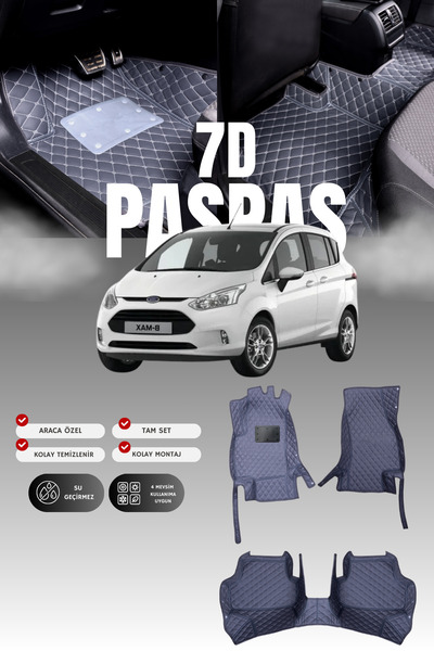 stiloto سجادة أرضية جلدية للسيارة فورد بي-ماكس (2012-2017) بتصميم حوض سباحة |...