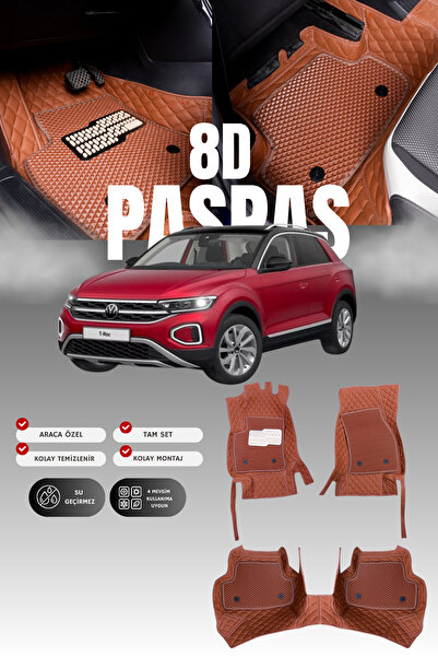 stiloto Volkswagen T-Cross (2022 ve sonrası) 8D Deri Havuzlu Oto Paspas | Tam...