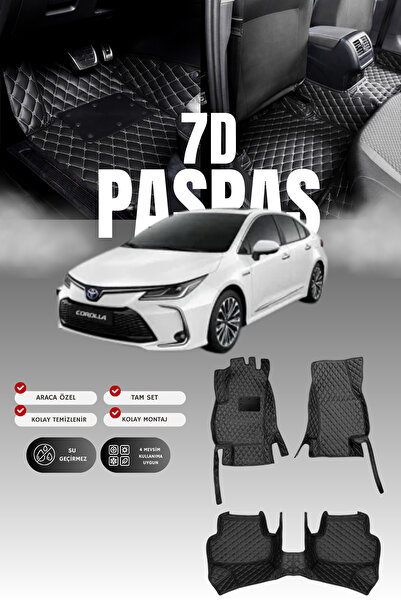 stiloto سجادة أرضية للسيارة من الجلد (7D) لسيارة تويوتا كورولا هايبرد (2019 و...