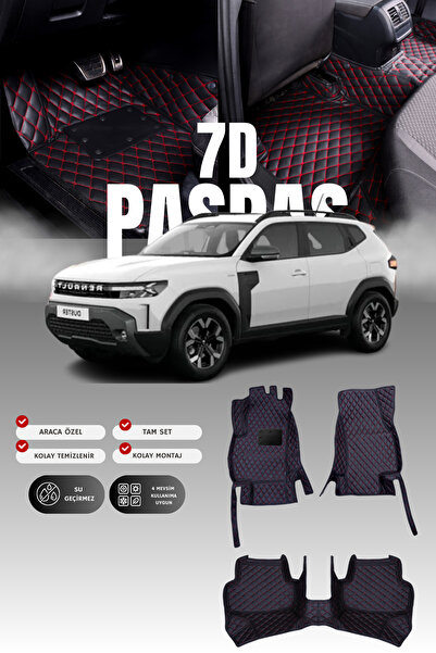 stiloto سجادة أرضية للسيارة من الجلد (7D) لرينو داستر الهجينة الخفيفة (2024 و...