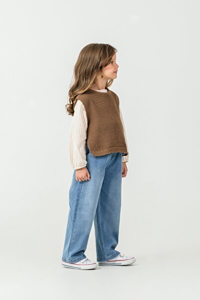 Harika KIDS Girl's Knitwear Vest-Shirt-Denim Pants 3-Piece Set