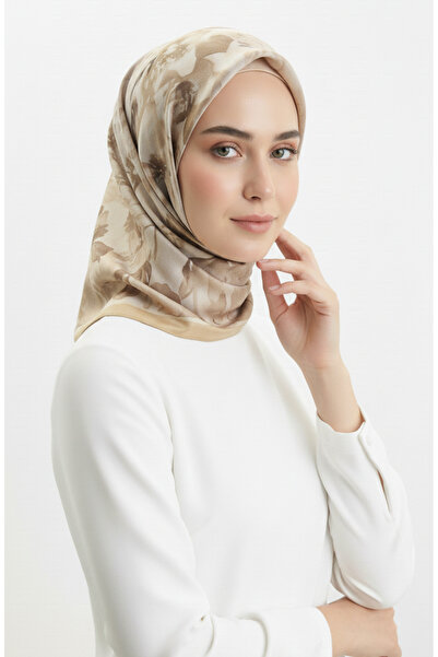 sefamerve Κεχριμπαρένιο κασκόλ με σχέδιο 70325-07 Σαφράν Χρώμα