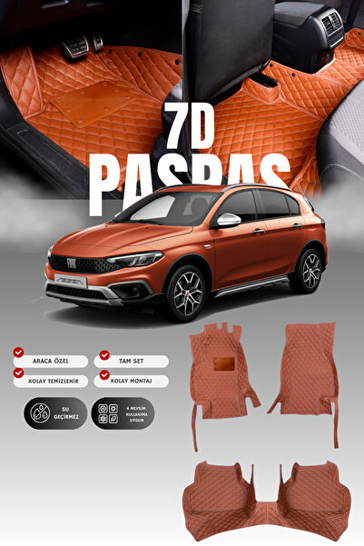 stiloto Fiat Egea Cross (2021-2025) 7D Deri Havuzlu Oto Paspas | Tam Koruma,A...
