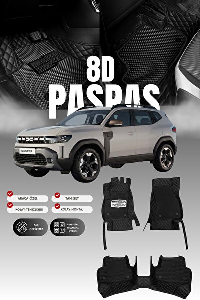 stiloto Renault Duster Full-Hibrit (2024 ve sonrası) 8D Deri Havuzlu Oto Pasp...