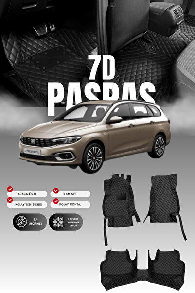 stiloto سجادة أرضية جلدية للسيارة فيات إيجيا ستيشن واجن (2016-2020) 7D |   حم...