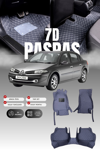 stiloto دواسة سيارة جلدية لرينو ميجان 2 (2003-2009) طراز 7D |   حماية كاملة، ...