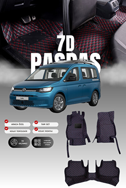 stiloto فولكس فاجن كادي (2021 وما بعده) حصيرة أرضية للسيارة من الجلد 7D |   ح...