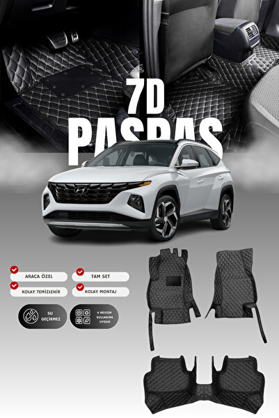 stiloto Hyundai Tucson (2020 ve sonrası) 7D Deri Havuzlu Oto Paspas | Tam Kor...