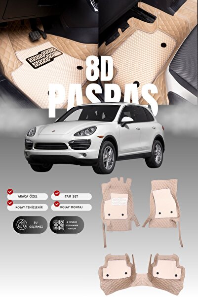 stiloto Porsche Cayenne (2010-2017) 8D Leather Pool-Type Auto Mat |   Full Pr...