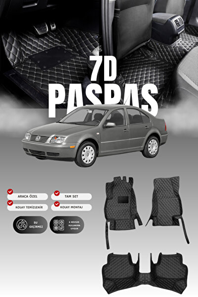 stiloto Volkswagen Bora (1999-2005) 7D Deri Havuzlu Oto Paspas | Tam Koruma,A...
