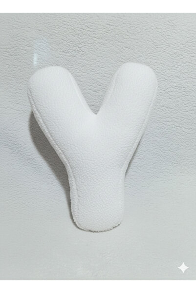 pufftable وسادة على شكل حرف Y من القطيفة، وسادة زخرفية، دمية بيضاء، حجم كبير ...