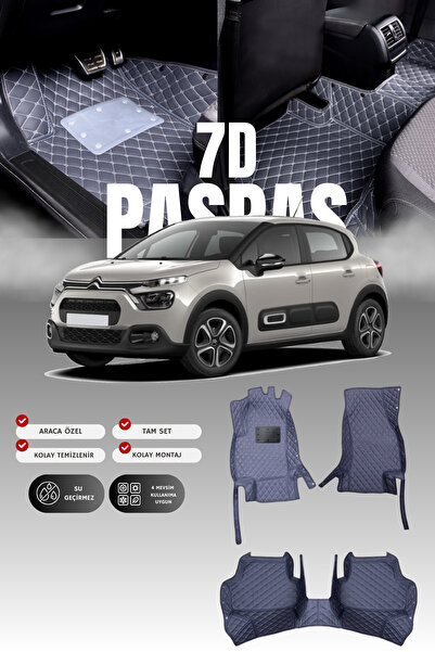 stiloto سجادة أرضية جلدية للسيارة ستروين سي3 إيركروس (2017-2023) بتصميم حوض س...