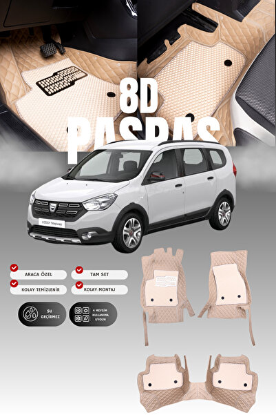 stiloto دواسة سيارة جلدية لداسيا لودجي (2012-2023) 8D |   حماية كاملة، مخصصة ...