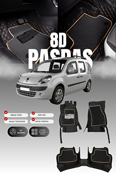 stiloto سجادة أرضية للسيارة من الجلد لرينو كانجو (1998-2008) 8D |   حماية كام...