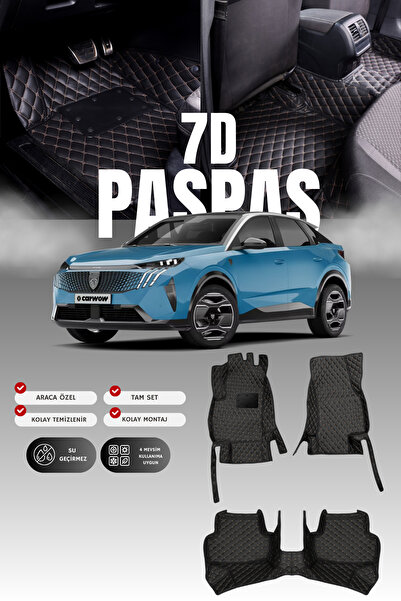 stiloto سجادة أرضية للسيارة من الجلد بتصميم حوض السباحة لسيارة بيجو 3008 الهج...