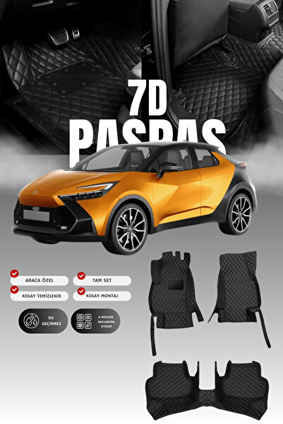 stiloto Toyota CH-R (2023 ve sonrası) 7D Deri Havuzlu Oto Paspas | Tam Koruma...