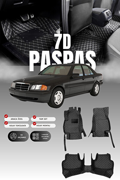 stiloto دواسة سيارة جلدية لمرسيدس C180 / W202 (1993-2000) 7D |   حماية كاملة ...