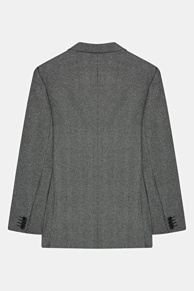 W Collection SİYAH BALIKSIRTI DESENLİ RELAX FIT CEKET