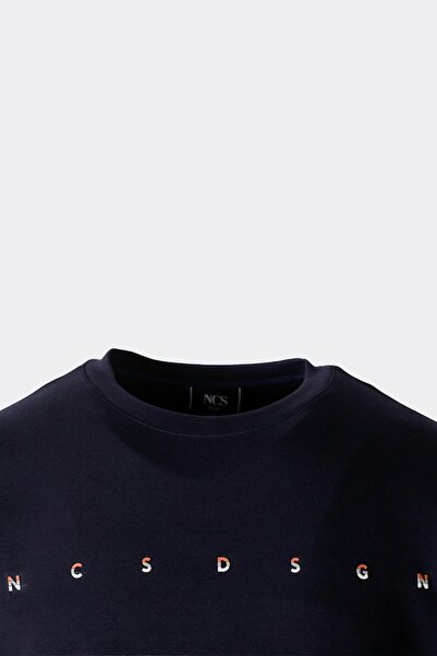 NCS Men's Sweatshirt Crew Neck Zipper Detail Dsgn Navy Blue 1669