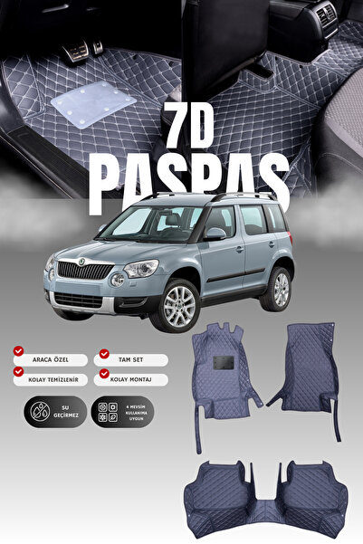 stiloto سجادة أرضية جلدية للسيارة سكودا يتي (2009-2017) بتصميم حوض سباحة 7D |...