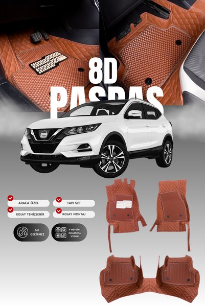 stiloto Nissan Qashqai (2014-2021) 8D Deri Havuzlu Oto Paspas | Tam Koruma,Ar...