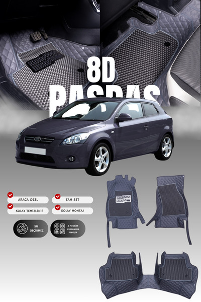 stiloto دواسة سيارة جلدية لسيارة كيا سيد (2006-2012) طراز 8D |   حماية كاملة،...