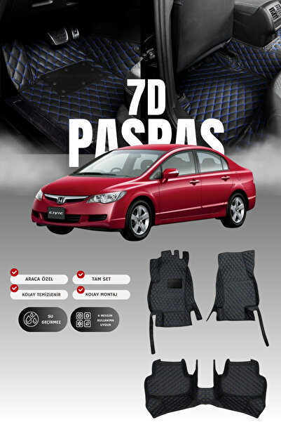 stiloto سجادة أرضية جلدية للسيارة هوندا سيفيك FD6 (2006-2011) 7D |   حماية كا...