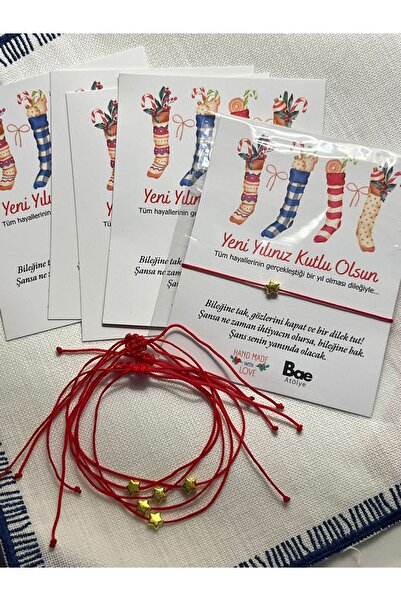 BAE ATOLYE 5 Pcs New Year Gift Star Red String Christmas Lucky Bracelet