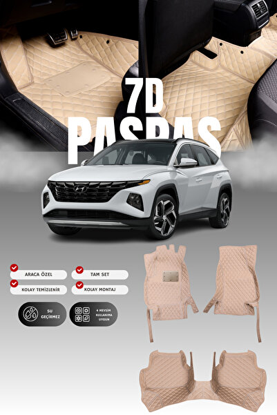 stiloto Hyundai Tucson (2020 ve sonrası) 7D Deri Havuzlu Oto Paspas | Tam Kor...