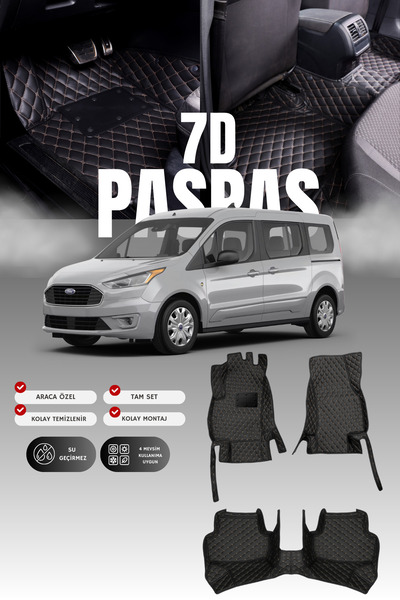 stiloto فورد تورنيو كونكت (2013-2022) سجادة أرضية للسيارة من الجلد 7D |   حما...