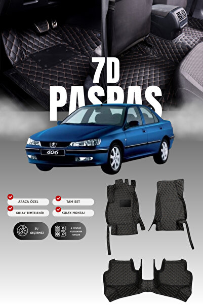 stiloto دواسة سيارة جلدية لبيجو 406 (1995-2004) طراز 7D |   حماية كاملة، قص م...