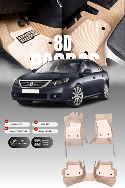 stiloto Renault Latitude (2011-2015) 8D Deri Havuzlu Oto Paspas | Tam Koruma,...