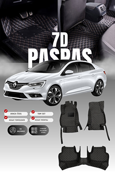 stiloto Renault Megane 4 (2016-2025) 7D Leather Pool-Type Auto Floor Mat |   ...