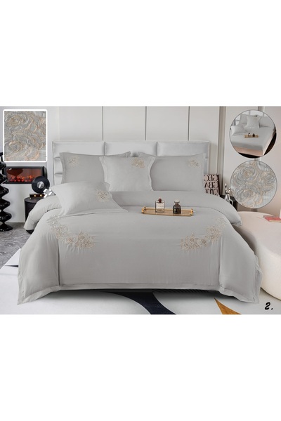 Casa de Vis Double bed linen set, satin cotton, 180 x 200 cm, 6 pieces, with elastic, plain, Casa de Vis, CB-2