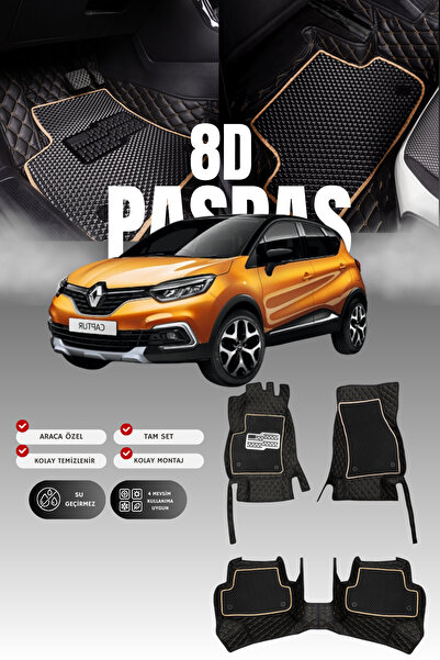 stiloto سجادة أرضية جلدية للسيارة رينو كابتشر (2013-2019) 8D |   حماية كاملة،...