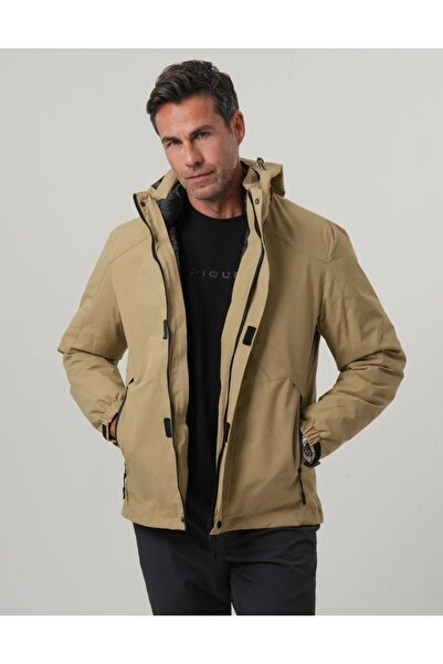 BARRELS AND OIL Men's Water Repellent Raincoat, Puffer Coat, Thick Coat Three-Piece Set Top Quality Coat