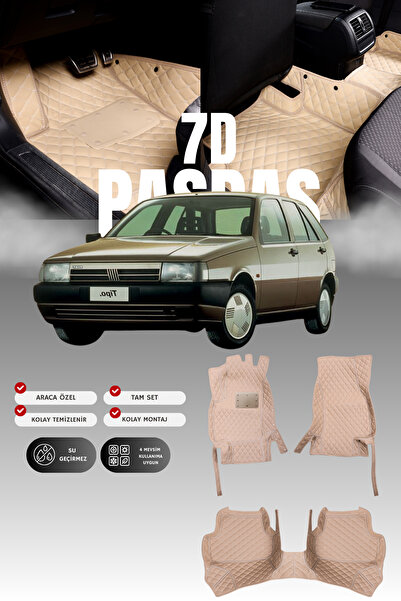 stiloto Fiat Tipo (1988-1995) 7D Deri Havuzlu Oto Paspas | Tam Koruma,Araca Ö...
