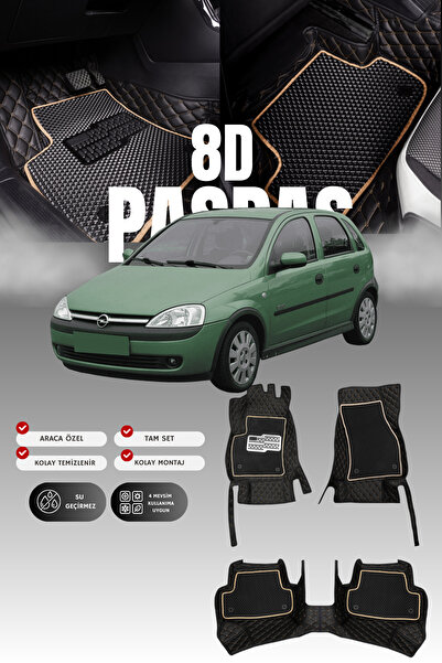 stiloto دواسة سيارة جلدية لسيارة أوبل كورسا سي (2002-2006) 8D |   حماية كاملة...