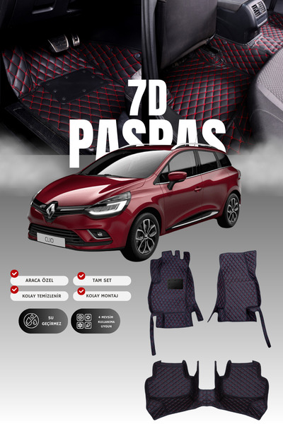 stiloto Renault Clio 4 Station Wagon (2012-2019) 7D Deri Havuzlu Oto Paspas |...