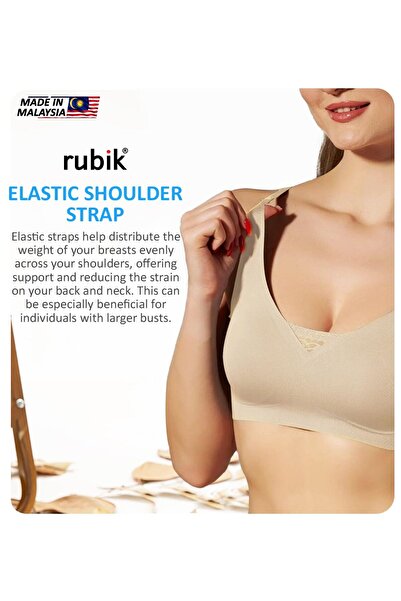 RUBIK Sports Bra Non Wired Seamless Padded Comfortable For Yoga Gym Training Running Workout Fitness