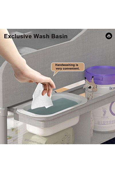 Gogoya Portable Foldable Baby Diaper Changing Table – Height-Adjustable with Safety Strap and Larg