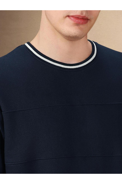 Dennis Lingo By Styli Men Navy Blue Pullover Sweatshirt