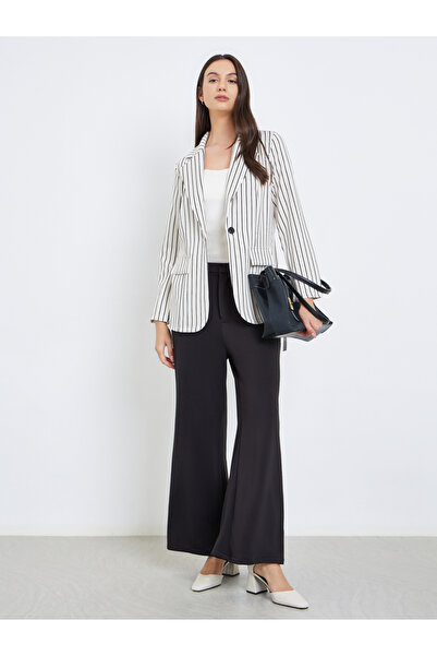 Take Two By Styli Women Striped Lapel Long Sleeve Blazer