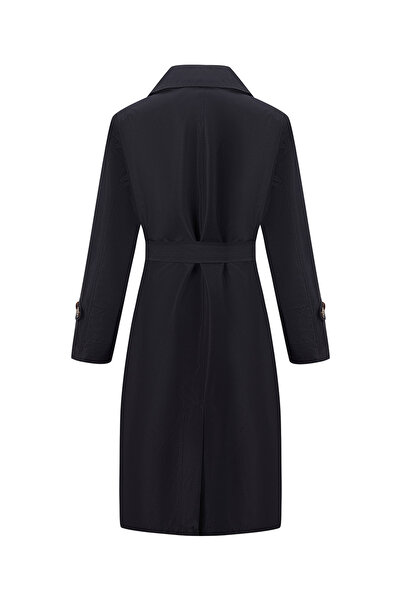 Take Two By Styli Solid Belted Button Longline Trench Coat