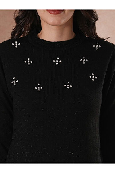 Globus By Styli Women Black Embellished Sweater