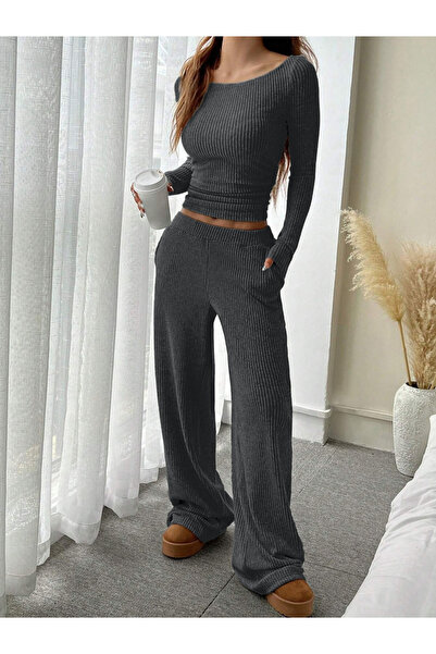 Take Two By Styli Textured Scoop Neck Top and Pants Co-Ords