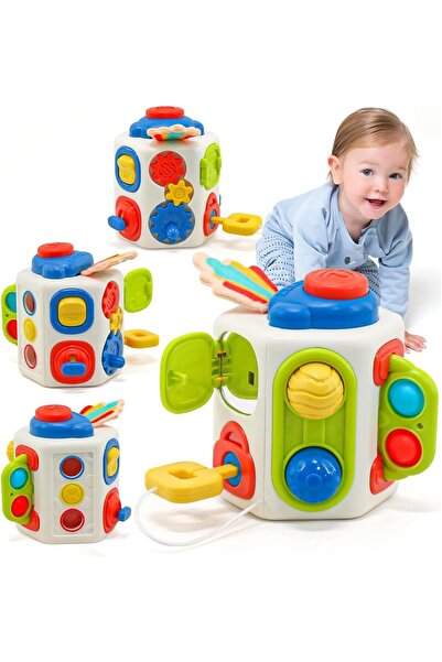 Generic Andanna Educational Activity Cube – 9-in-1 Travel Size Plastic Toy for 6+ Months