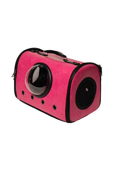 PisiMall Eco-leather pet carrier bag, dark pink, 40 x 31 x 22.5 cm